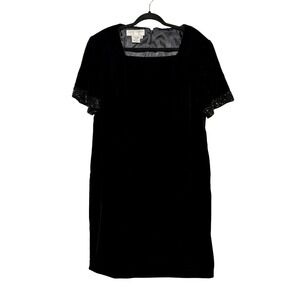 Vtg Maggy London Black Gothic Regencycore Velvet Beaded Dress Women 20WP‎ Glam